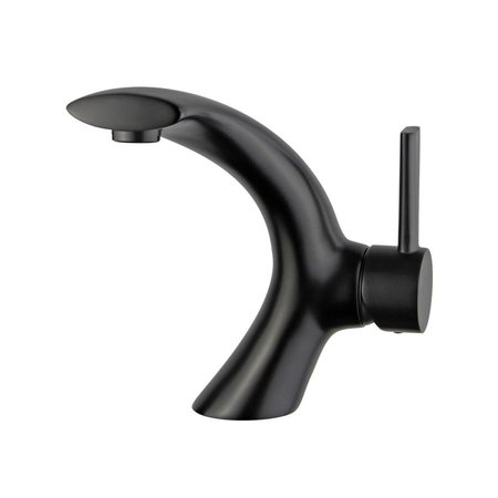 COMFORTCORRECT 2 x 4 x 7.3 in. Bilbao Single Handle Bathroom Vanity Faucet, New Black CO2528712